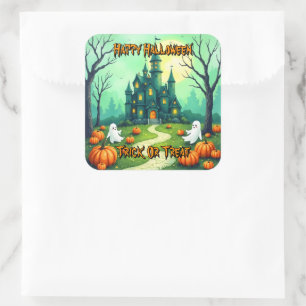 Halloween Gruselige Süße Moderne Kollektion Quadratischer Aufkleber
