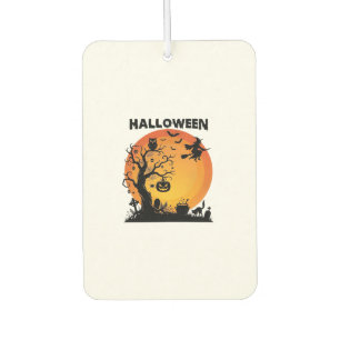 Halloween Gruseliger Baum Fliegende Hexe Orange Mo Autolufterfrischer