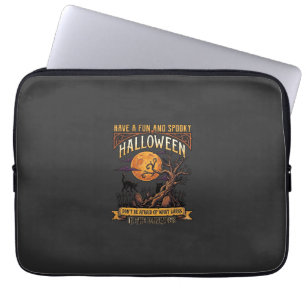 Halloween Gruseliger Baum Vollmond Schwarze Katze  Laptopschutzhülle