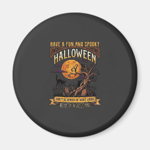 Halloween Gruseliger Baum Vollmond Schwarze Katze Magnet
