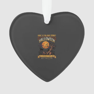 Halloween Gruseliger Baum Vollmond Schwarze Katze Ornament
