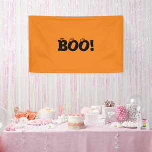 Halloween Gruseliger Boo! Augäpfel schwarz orange  Banner