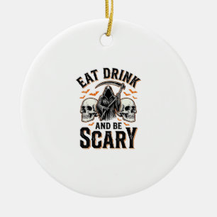Halloween Gruseliger Essen Trinken Und Sei Gruseli Keramik Ornament