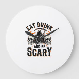 Halloween Gruseliger Essen Trinken Und Sein Grusel Große Wanduhr