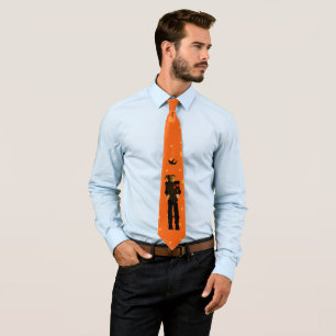 Halloween Gruseliger Frankenstein Rabe Kunst Zeich Krawatte