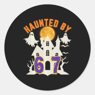 Halloween Gruseliger Geist 67 Sechs Sieben Meme  Runder Aufkleber