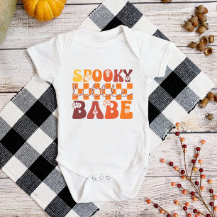 Halloween Gruseliger Kleiner Schatz Retro Groovy L Baby Strampler