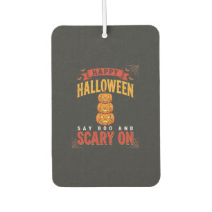 Halloween Gruseliger Kürbis Retro-Design Autolufterfrischer