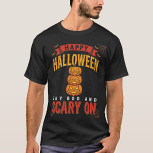 Halloween Gruseliger Kürbis Retro-Design T-Shirt