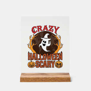 Halloween Gruseliger Kürbis Retro Gravur Textur_1 Acrylschild