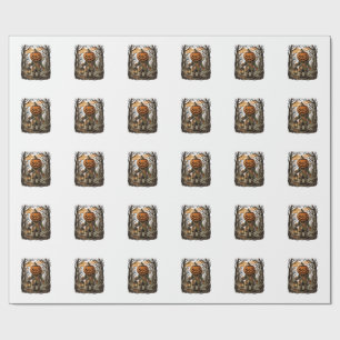 Halloween Gruseliger Kürbis Vogelscheuche Laterne Geschenkpapier