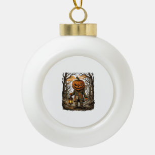 Halloween Gruseliger Kürbis Vogelscheuche Laterne Keramik Kugel-Ornament