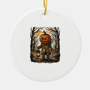 Halloween Gruseliger Kürbis Vogelscheuche Laterne Keramik Ornament