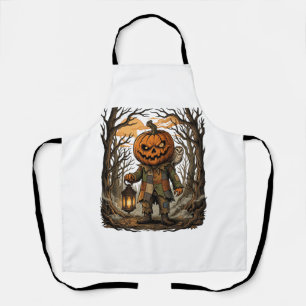Halloween Gruseliger Kürbis Vogelscheuche Laterne Schürze