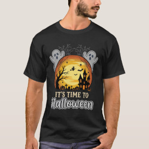 Halloween Gruseliger Mond Geister und Friedhof Vek T-Shirt