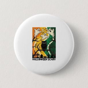 Halloween Gruseliger Schwarzer Eulen-Geister-Fried Button