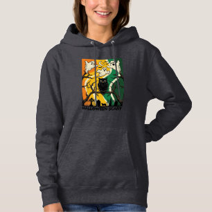 Halloween Gruseliger Schwarzer Eulen-Geister-Fried Hoodie