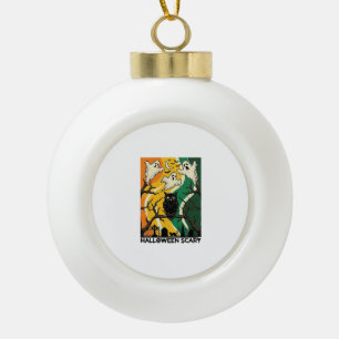 Halloween Gruseliger Schwarzer Eulen-Geister-Fried Keramik Kugel-Ornament