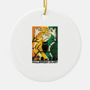 Halloween Gruseliger Schwarzer Eulen-Geister-Fried Keramik Ornament