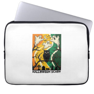 Halloween Gruseliger Schwarzer Eulen-Geister-Fried Laptopschutzhülle