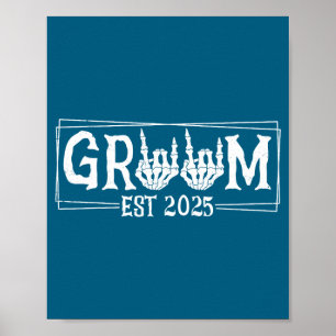 Halloween gruseliger Skelett-Verlobung Hochzeit Br Poster