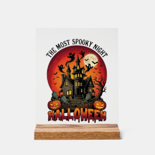 Halloween Gruseligste Nacht Spukhaus Geister P Acrylschild