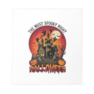 Halloween Gruseligste Nacht Spukhaus Geister P Notizblock