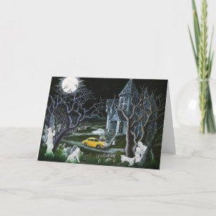 Halloween, Gruß, Karte, Gespenster, Engel, verblüf Karte