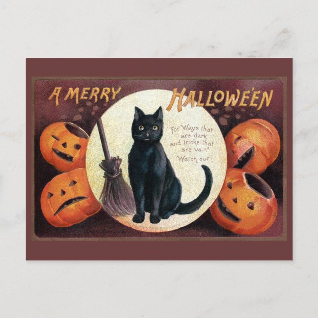 Halloween Gruß von Ellen Clapsaddle Postkarte (Vorderseite)