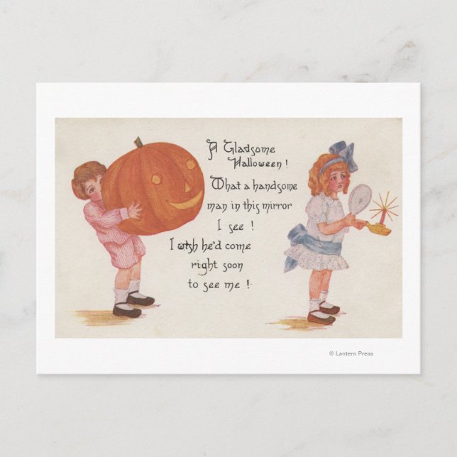 Halloween GrußA Gladsome Halloween Postkarte (Vorderseite)