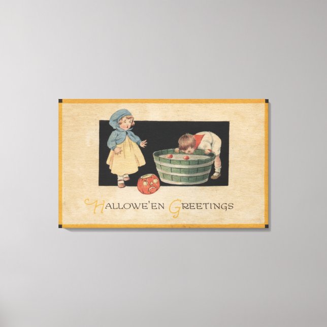 Halloween GrußBobbing für Äpfel Leinwanddruck (Vorderseite)