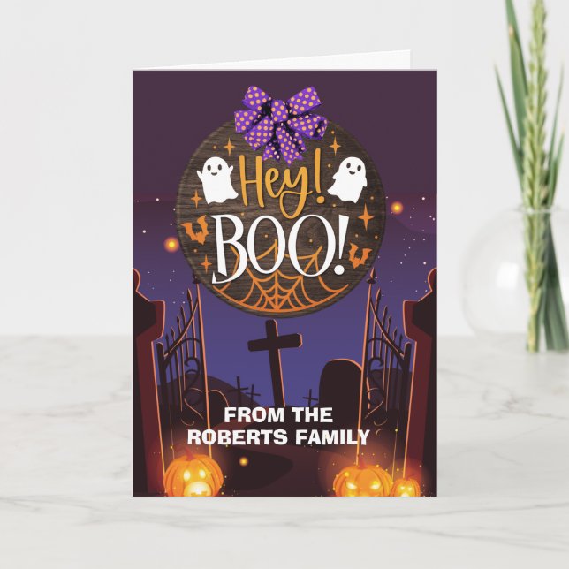 Halloween Grüße Familie...Hey-Bootkarte Dankeskarte (Vorderseite)