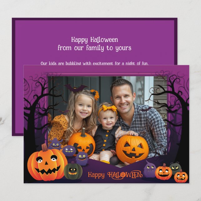 Halloween-Grüße mit individueller Fotokarte Karte (Vorne/Hinten)