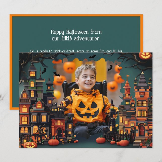 Halloween-Grüße mit individueller Fotokarte Karte (Vorne/Hinten)