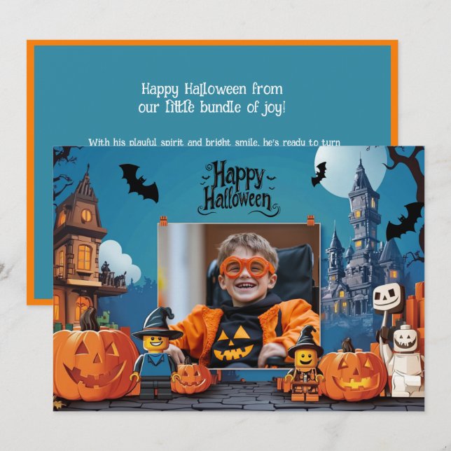 Halloween-Grüße mit individueller Fotokarte Karte (Vorne/Hinten)