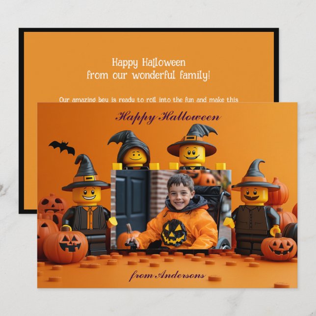 Halloween-Grüße mit individueller Fotokarte Karte (Vorne/Hinten)