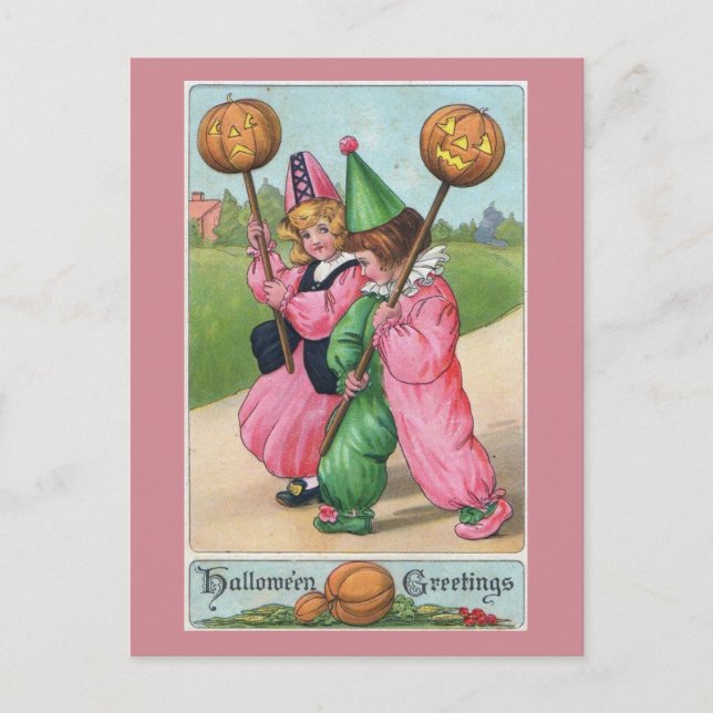 Halloween Grüße! Vintag Postkarte (Vorderseite)