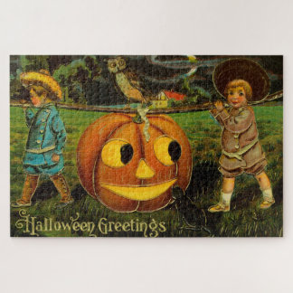 Halloween-Grüße - Vintage-Spooly-Postkarte