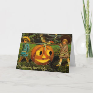 Halloween-Grüße - Vintage-Spooly-Postkarte  Karte