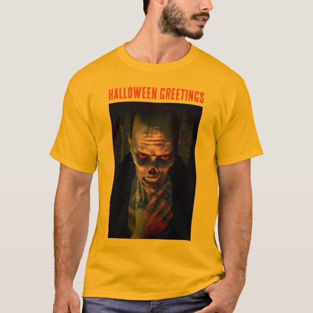 Halloween-Grüße. Zombie T-Shirt (Vorderseite)