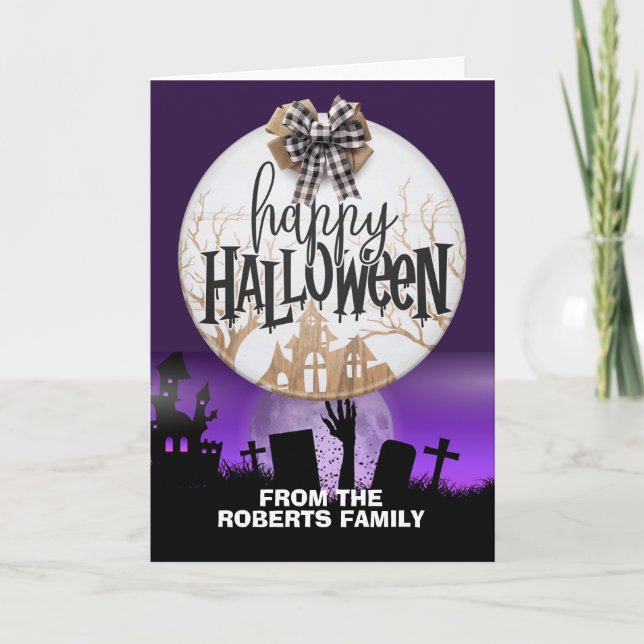 Halloween Grußfamilienkarte Dankeskarte (Vorderseite)