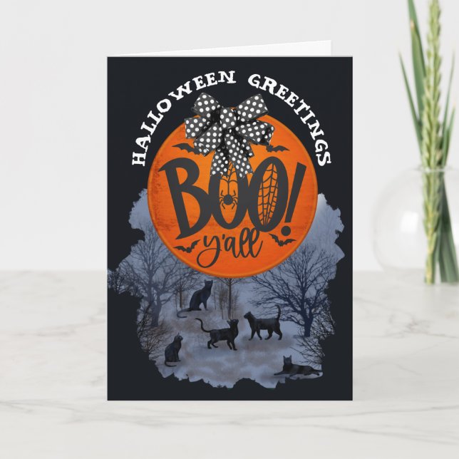 Halloween Grußfamilienkarte Dankeskarte (Vorderseite)
