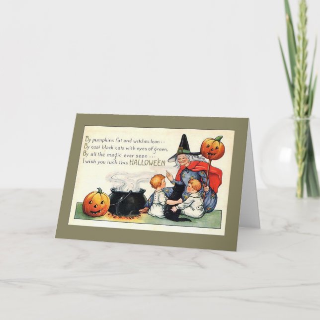 Halloween Grußkarte/Hexe Karte (Vorderseite)