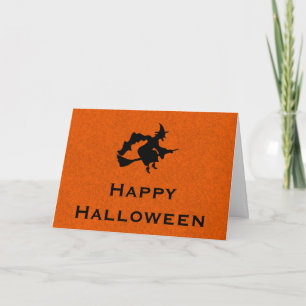 Halloween Grußkarte mit Fliegender Hexe Karte