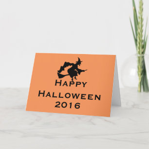 Halloween Grußkarte mit Fliegender Hexe Karte