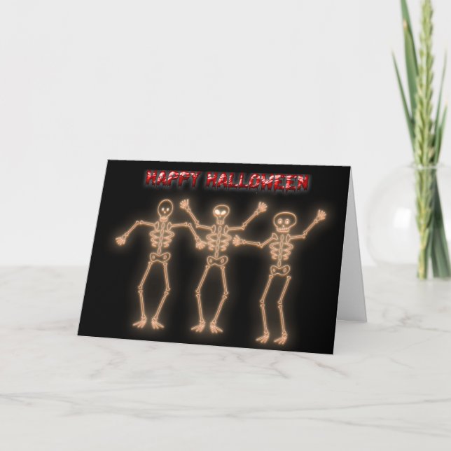 Halloween-Grußkarte mit tanzenden Skulpturen Karte (Vorderseite)