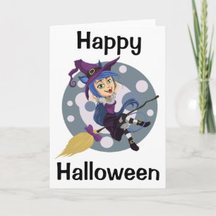 Halloween Grußkarte/Niedliche Hexe Karte