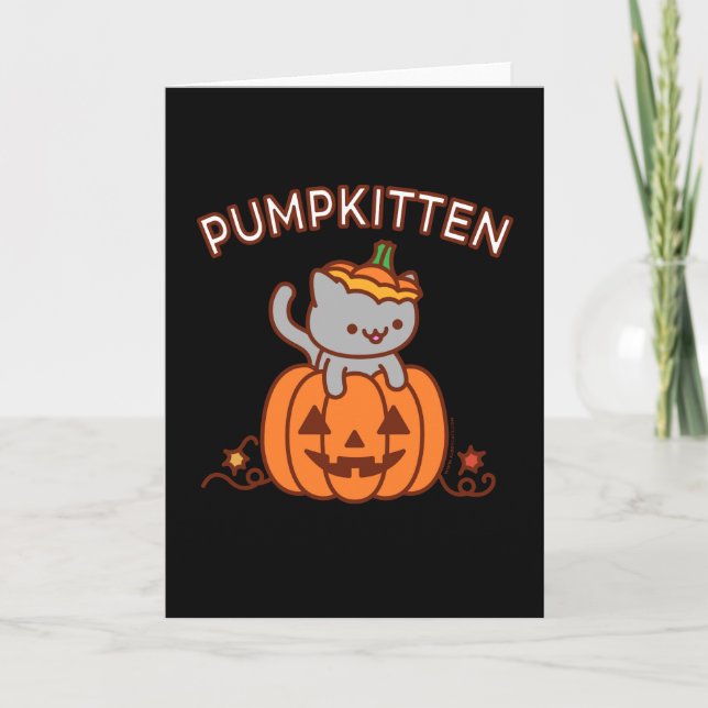 Halloween Grußkarte: PUMPKITTEN Cat Karte (Vorderseite)