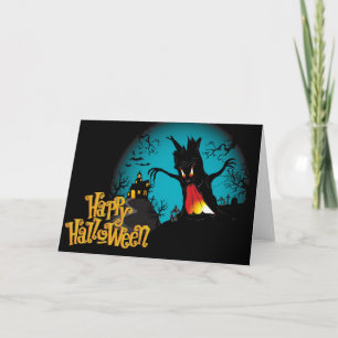 Halloween Grußkarte/Spooksche Szene Karte