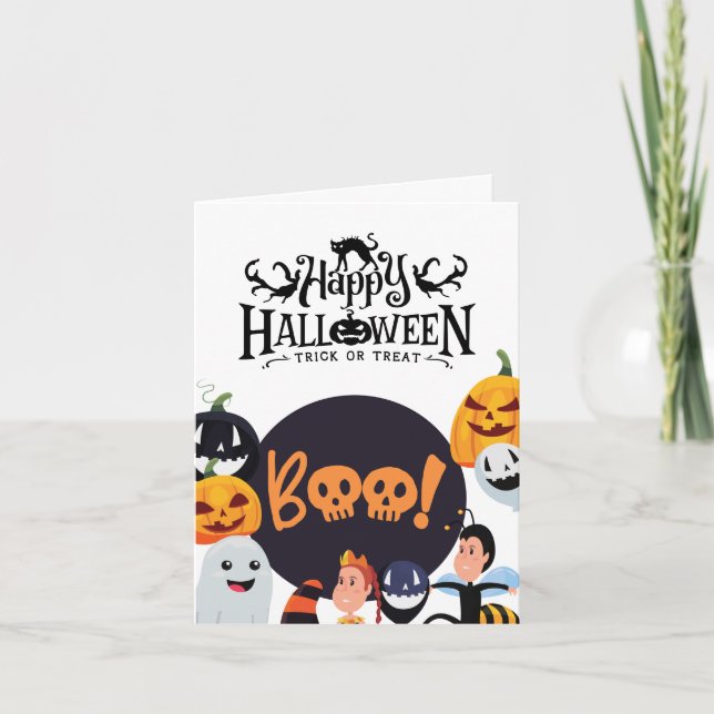 Halloween Grußkartenkollektion - Niedlicher Boo Karte (Vorderseite)